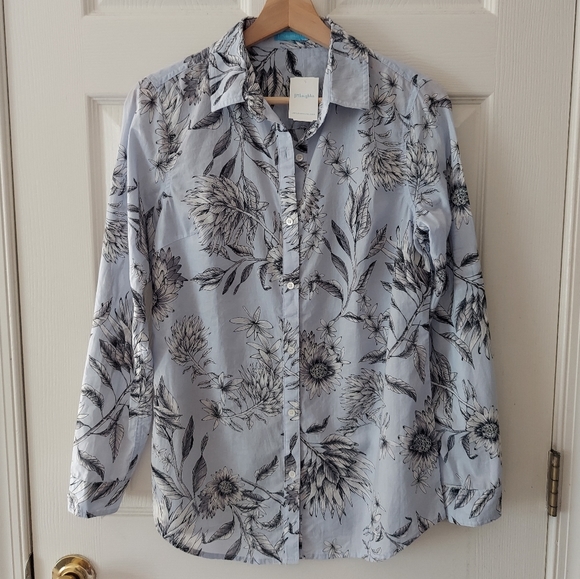 J. McLaughlin Tops - NWT J. McLaughlin Powder Blue Margaux Button Down Lois Blouse Top Size XS